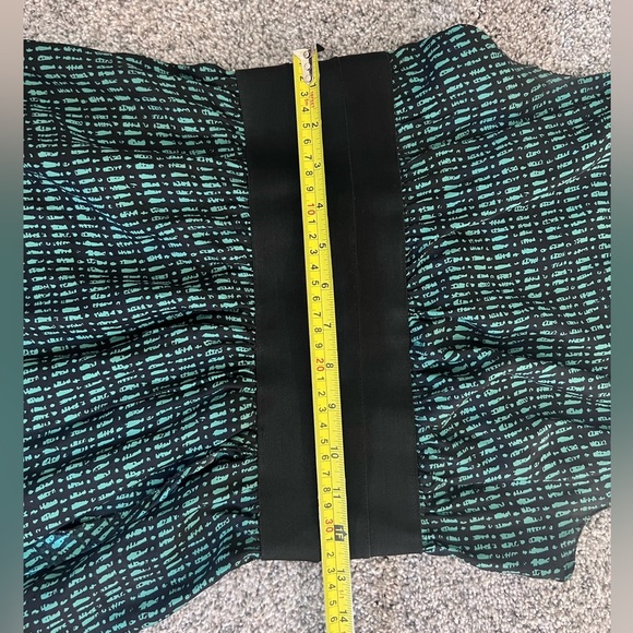 100% Silk MSSP Green/Black Sleeveless Mini Dress With Wide Elastic Waistband XS - Picture 4 of 7